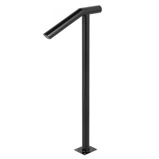 Pasamanos de Metal Tipo Redondo Pasamanos de Escalera de 2 Pasos Pasamanos para Escaleras Exteriores Pasamanos de 18L x 38H Pulgadas Barandilla de Escalera para Escaleras con un Poste de Fijación