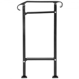 Pasamanos de Hierro Forjado, Adecuado para 1 o 2 Escalones Barandilla de Escalera Exterior, Barandilla Ajustable para Porche Frontal, Barandillas Transicionales Negras para Escalones de Concreto o...