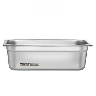 6 Paquete de Sartenes de Hotel, Sartén de Vapor Anti-Jam de Tamaño 1/3, Sartén de Mesa de Restaurante de Acero Inoxidable de 0.8 mm de Grosor, Sartén de Mesa Comercial de 4 Pulgadas de Profundidad...