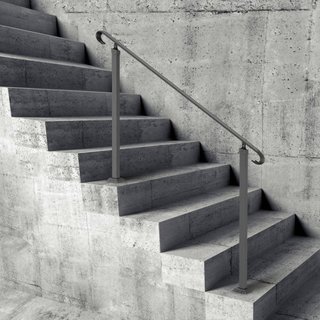 Pasamanos de Hierro Forjado, Adecuado para 2 o 3 Escalones Barandilla de Escalera Exterior, Barandilla Ajustable para Porche Frontal, Barandillas Transicionales Negras para Escalones de Concreto o...