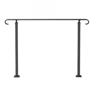 Pasamanos de Hierro Forjado, Adecuado para 2 o 3 Escalones Barandilla de Escalera Exterior, Barandilla Ajustable para Porche Frontal, Barandillas Transicionales Negras para Escalones de Concreto o...