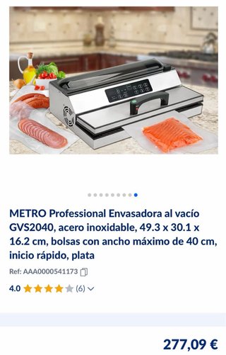 Envasadora al Vacío Acero Inoxidable max bolsa40cm