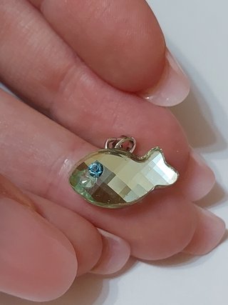 Ciondolo Swarovski Pesciolino Azzurro Argento