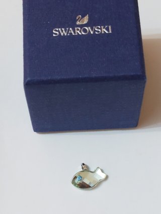 Ciondolo Swarovski Pesciolino Azzurro Argento