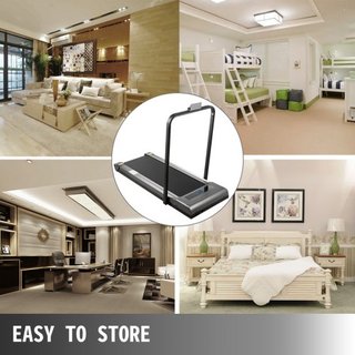 Caminadoras Bajo Escritorio Caminadoras para Correr, Caminadora LED para Correr en Casa con Control Remoto, Caminadora Slim Portátil de Ejercicio Interior con Velocidad de 1-6.0 km/h (Plata, con P...
