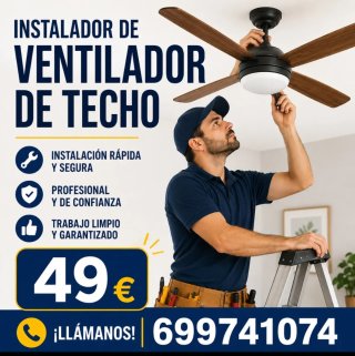 Montador ventilador techo.