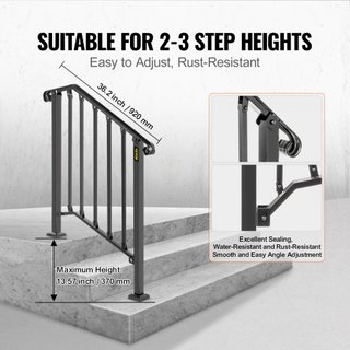 Barandilla de Hierro X Picket #2 Railing Rail Se Ajusta a 2 Escalones