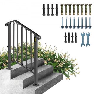 Barandilla de Hierro X Picket #2 Railing Rail Se Ajusta a 2 Escalones