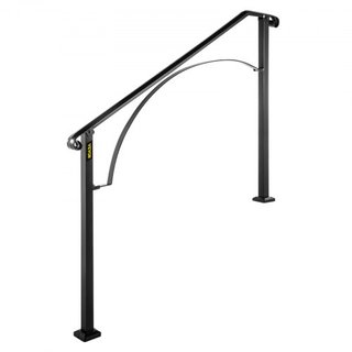 Pasamanos para Escaleras Exteriores, Se Ajusta a 4 o 5 Escalones, Barandilla de Escalera Exterior Arch#4 de Hierro Forjado, Barandilla Flexible para Porche, Pasamanos Transicional Negro para Escal...