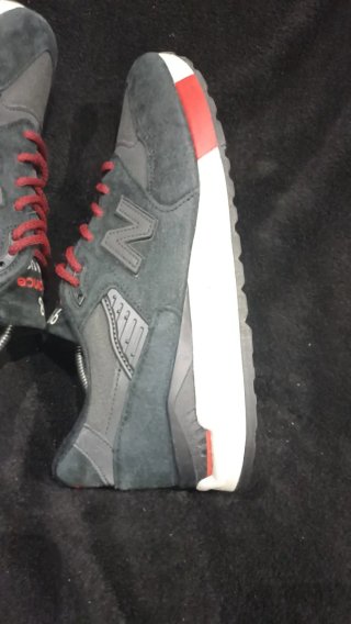 New Balance 998 Made in USA Negro Rojo