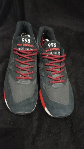 New Balance 998 Made in USA Negro Rojo