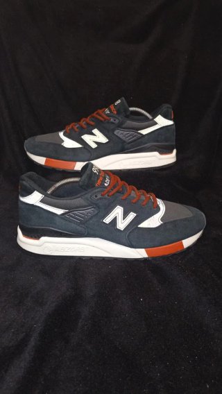 New Balance 998 Made in USA Negro Rojo