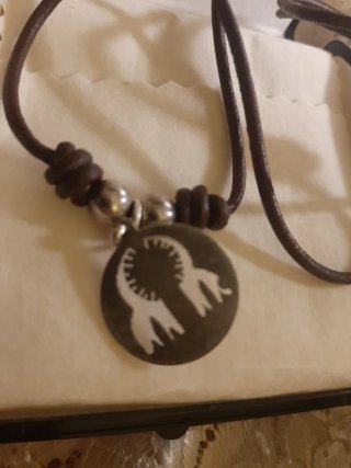 Conjunto Virgen del Pilar Plata y Cuero
