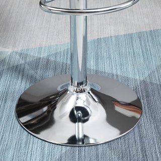 Set de 2 Taburetes de Bar con Altura Ajustable, Base de Metal y Asiento de Piel Sintética, Taburetes Altos Modernos Giratorios con Respaldo y Reposapiés 46X48X83-104Cm, Gris Oscuro y Plata