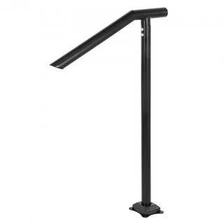 Pasamanos, barandilla de acero negro para 1-3 escalones, capacidad de 330 LBS, pasamanos para escaleras, pasamanos de metal con barniz horneado para escaleras, pasamanos elegantes para escalones e...