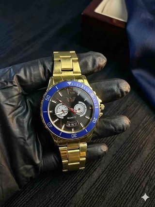 Reloj de Lujo Dorado y Azul