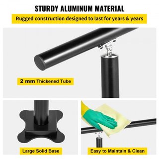 Pasamanos para Escaleras Exteriores, 91.4 cm, Pasamanos Exterior Negro Ajustable de Escalera de 86.4 cm de 0 a 60 Grados para Jardín