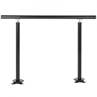 Pasamanos para Escaleras Exteriores, 91.4 cm, Pasamanos Exterior Negro Ajustable de Escalera de 86.4 cm de 0 a 60 Grados para Jardín