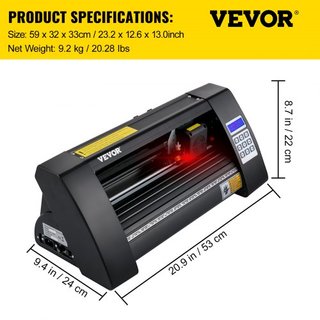 Cortadora de Vinilo, Plotter de Vinilo de 375 mm, Cortadora Plotter con Pantalla LED, Semi-Automática con Ojo Óptico Integrado para Guía Precisa, Compatible con el Software SignMaster para Diseño ...
