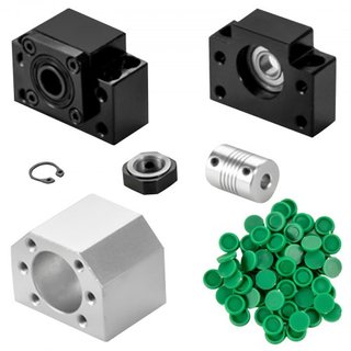 Riel Guía Lineal 2Pcs HGR20-1500mm Riel Deslizante Lineal con 1Pcs RM1605-1500mm Tornillo de Bola con Kit BF12/BK12 Riel Guía Lineal Cuadrado Para Routers CNC DIY Torno Fresadoras