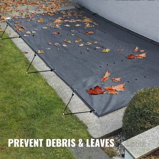 Cubierta de Seguridad para Piscina, Cubierta para Piscina In-ground de 4x7 m, Cubiertas de PVC Charcoal para Piscinas, Cubierta de Seguridad Rectangular para Piscina Cubierta de Invierno Cubierta ...