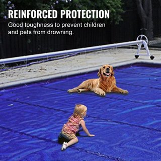 Cubierta de Seguridad para Piscina, Cubierta para Piscina In-ground de 4 x 8 m, Cubiertas de PVC Azul para Piscina, Cubierta de Seguridad Rectangular para Piscina Cubierta de Invierno Cubierta de ...
