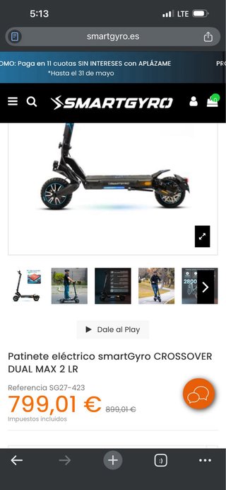 Patinete smartgyro crossover dual max 2 LR