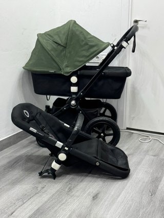 Passeggino Bugaboo Camaleon 3, verde e nero, con seggiolino e ovetto