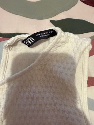 Conjunto Zara Top y Falda pantalon Blanco