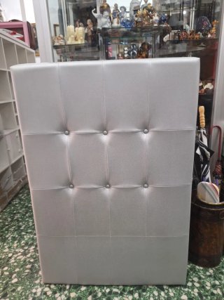 Cabecero 90 polipiel plateado