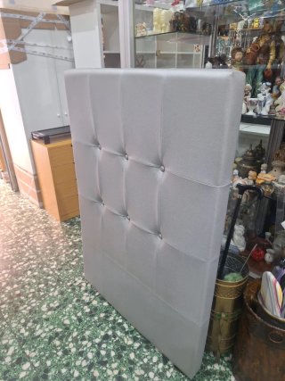 Cabecero 90 polipiel plateado