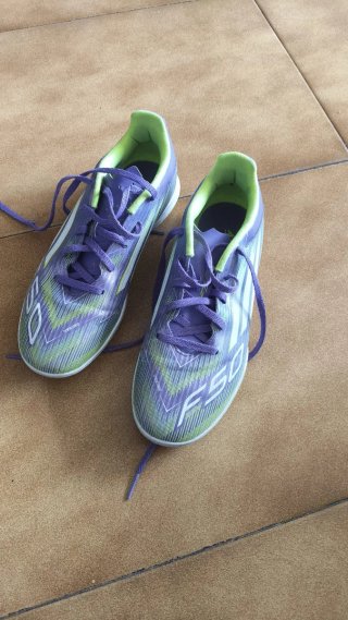 Adidas Zapatillas Fútbol Morado/Verde Talla 38