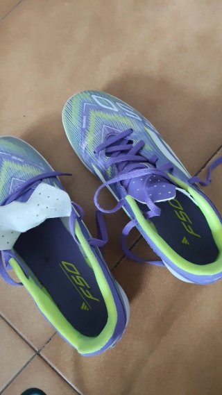 Adidas Zapatillas Fútbol Morado/Verde Talla 38