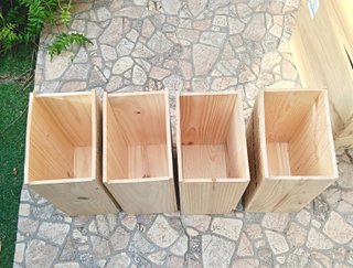 4 Scatole di legno per fai da te, decorazione cantina