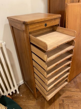 Mueble archivador de persiana de madera de roble