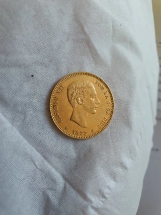 Moneda Oro Alfonso XII 25 Pesetas 1877