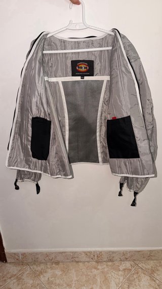 Chaqueta de moto negra y gris xxl