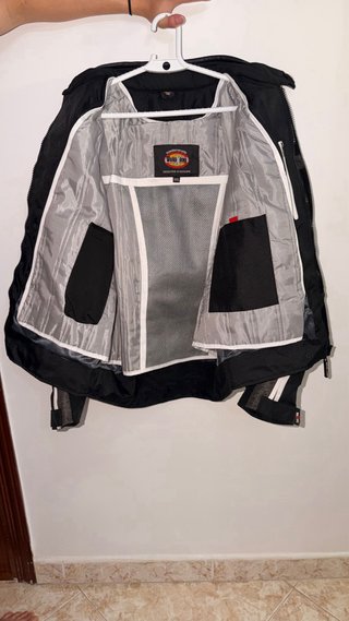 Chaqueta de moto negra y gris xxl