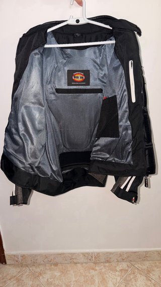 Chaqueta de moto negra y gris xxl