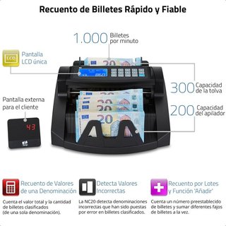 ZZap NC20 Contador Billetes 1000Min Lotes