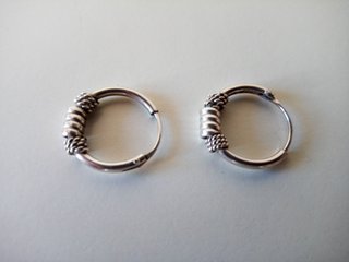 PENDIENTES PLATA DE LEY - AROS ORNAMENTADOS 1,2 CM