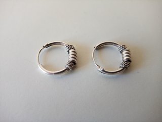 PENDIENTES PLATA DE LEY - AROS ORNAMENTADOS 1,2 CM
