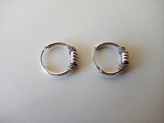 PENDIENTES PLATA DE LEY - AROS ORNAMENTADOS 1,2 CM
