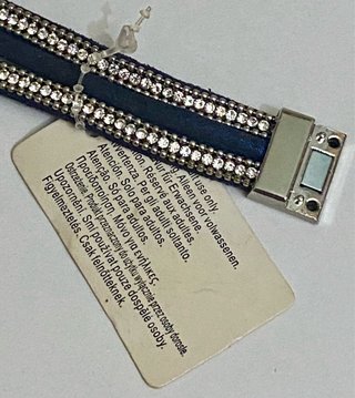 Pulsera Mujer Azul y Plateada con diamantitos.
