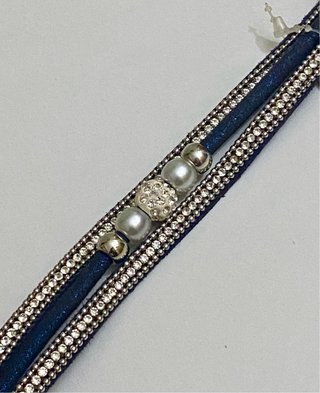 Pulsera Mujer Azul y Plateada con diamantitos.