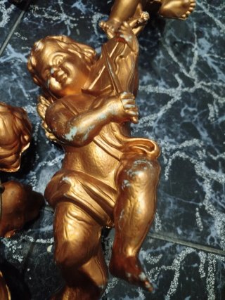 Confezione da 12 Angeli Decorativi Bronzo 30cm Negoziabili