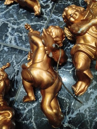 Confezione da 12 Angeli Decorativi Bronzo 30cm Negoziabili