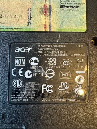 Portátil Acer para piezas