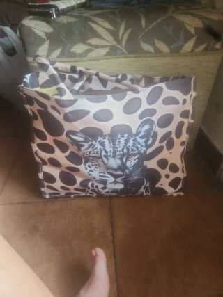 Bolsa de playa con estampado de leopardo