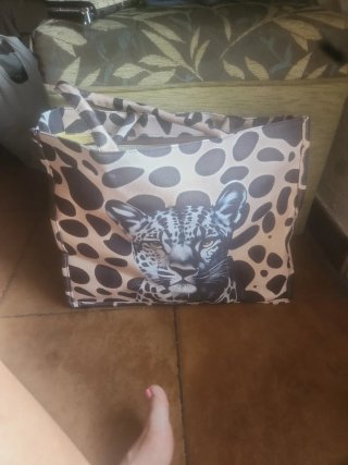 Bolsa de playa con estampado de leopardo